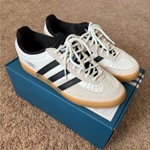Bad Bunny x Adidas Gazelle Low-Top Sneakers in White/Black with Gum Sole